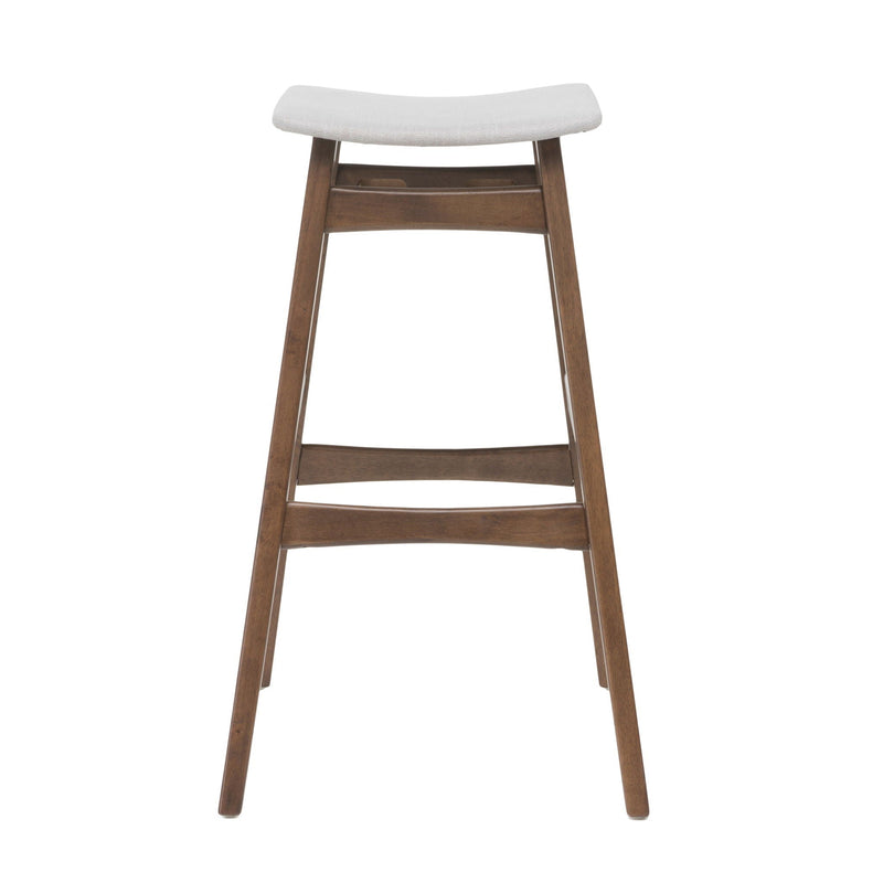 Mid Century Modern Bar Stool Set With Upholstered Seating by HouseOfZazla