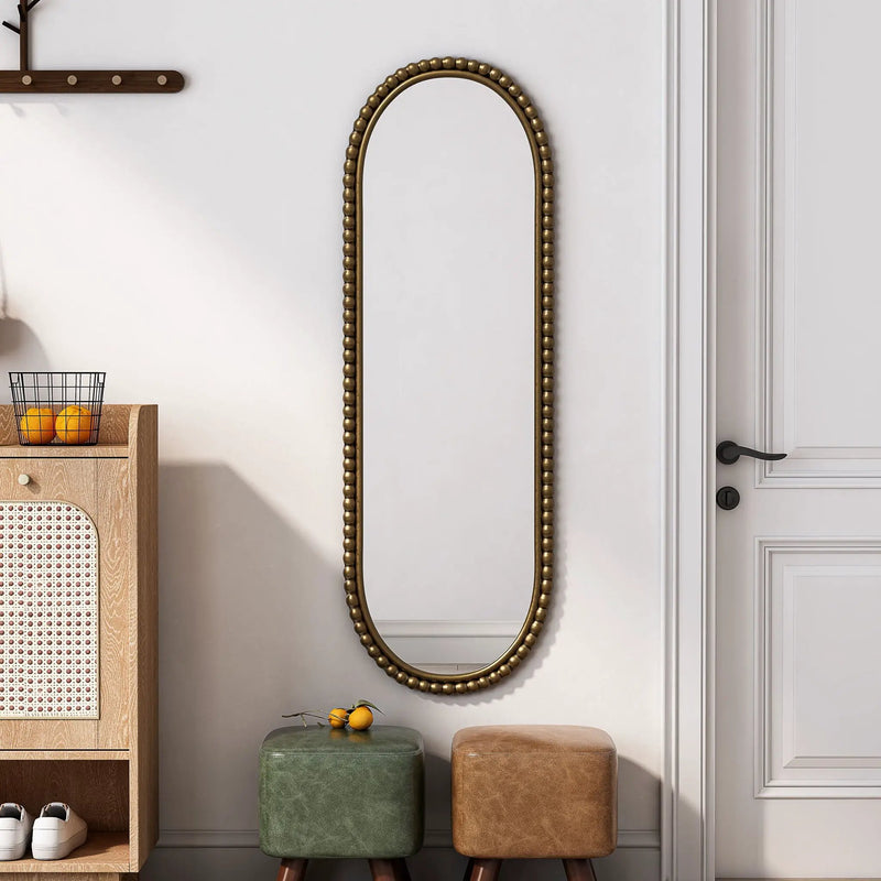 Oval Retro Mirror, Wall Hanging Mirror For Living Room by HouseOfZazla