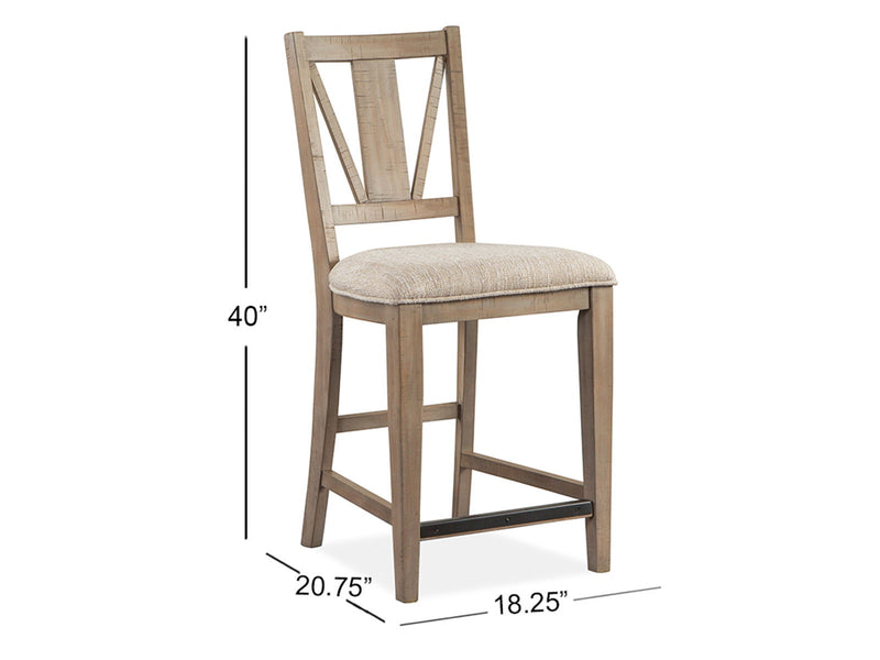 Paxton Place - Counter Chair With Upholstered Seat (Set of 2) - Dovetail Gray, photo 4 of 7