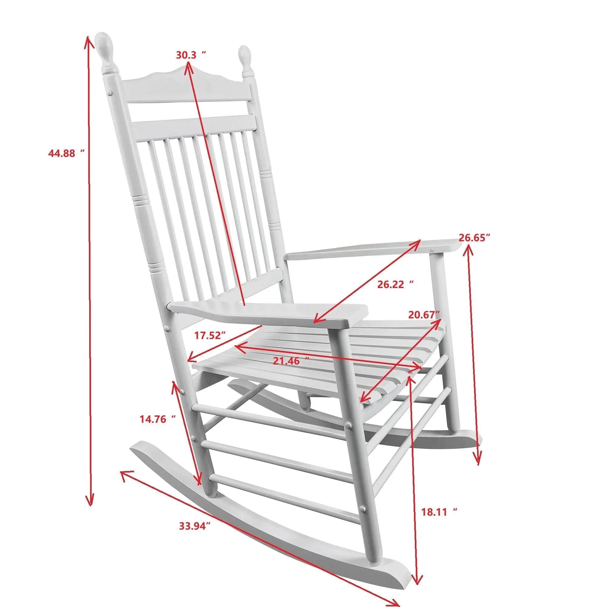 Balcony Porch Adult Rocking Chair - Wood by HouseOfZazla