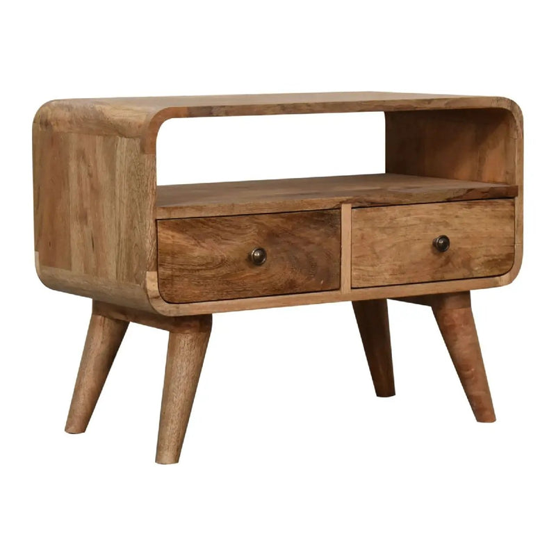 Mini Curved Media Unit - Oak by HouseOfZazla
