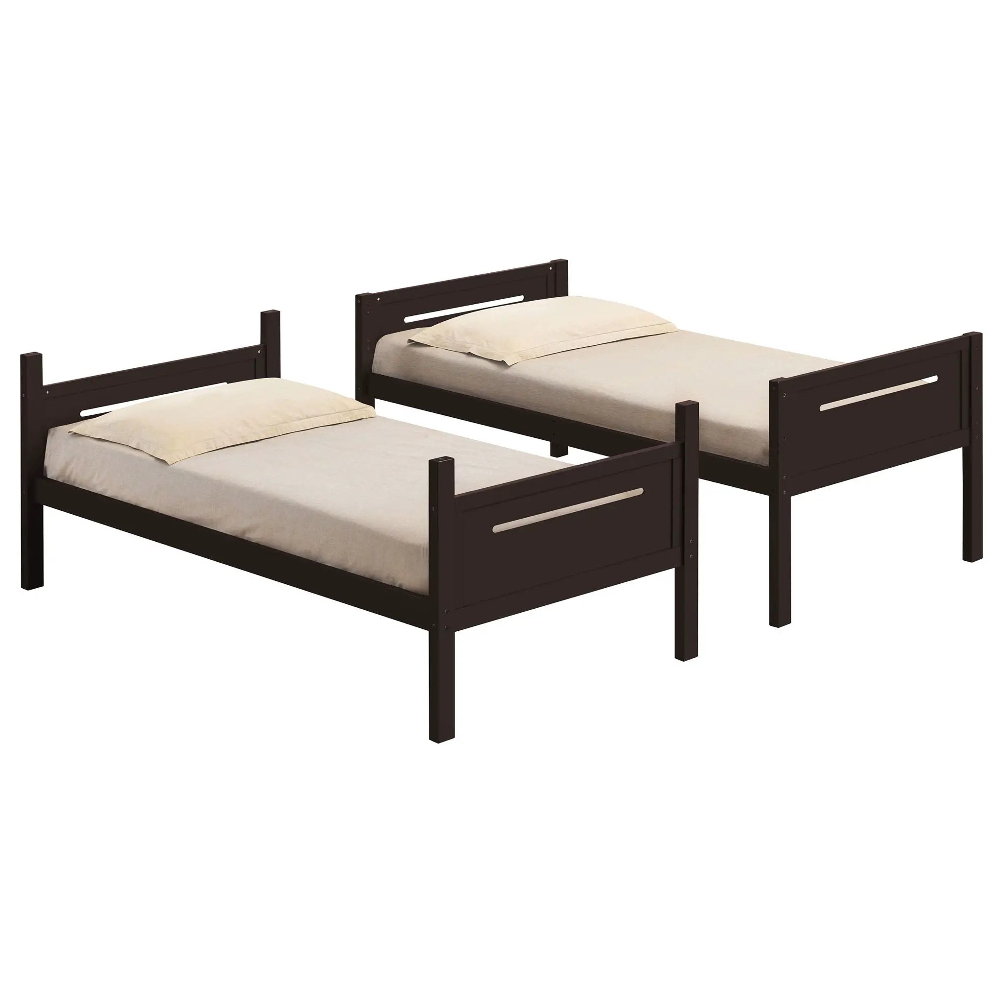 Littleton Wood Twin Over Twin Bunk Bed Espresso by Unique Piece Furniture