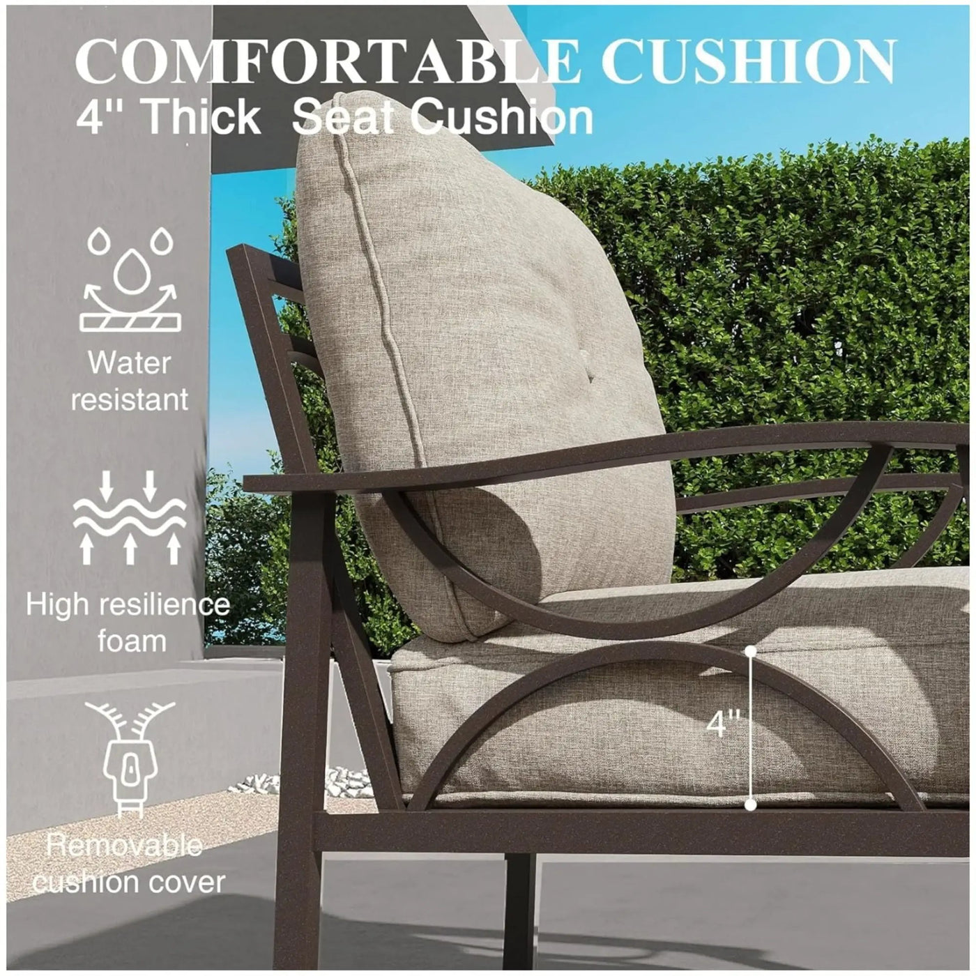 All-Weather Armchairs With Cushions, Modern Sculptural Design (Set of 2) by HouseOfZazla