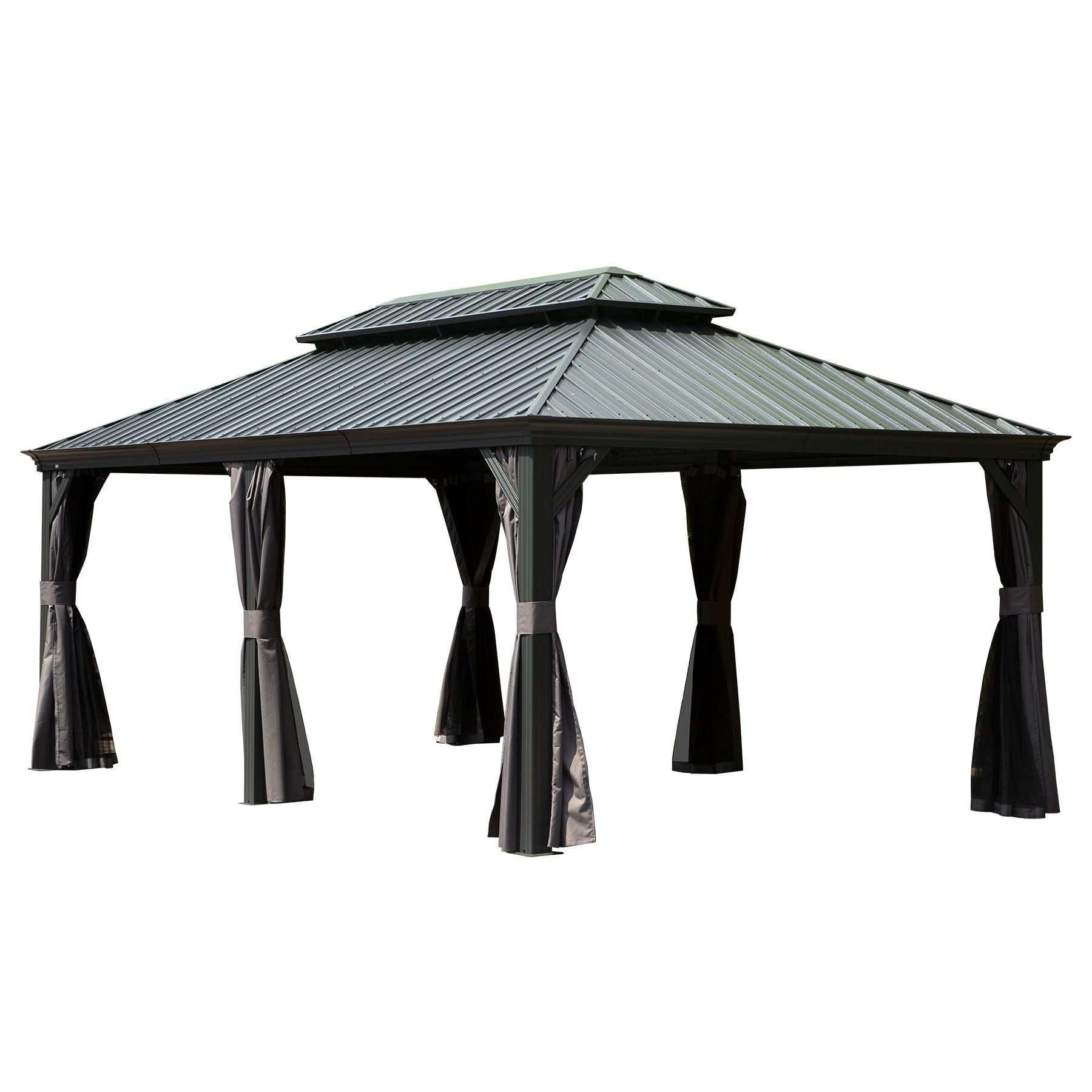 12' x 20' Hardtop Gazebo with Double Roof Canopy by HouseOfZazla