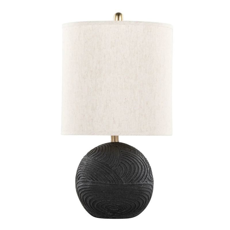 Kona - Contemporary Table Lamp (Set of 2) - Matte Black / Natural by HouseOfZazla