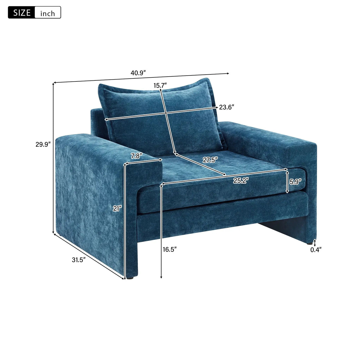 Upholstered Accent Chair With Wide Armrests And Ergonomic Back Support by HouseOfZazla