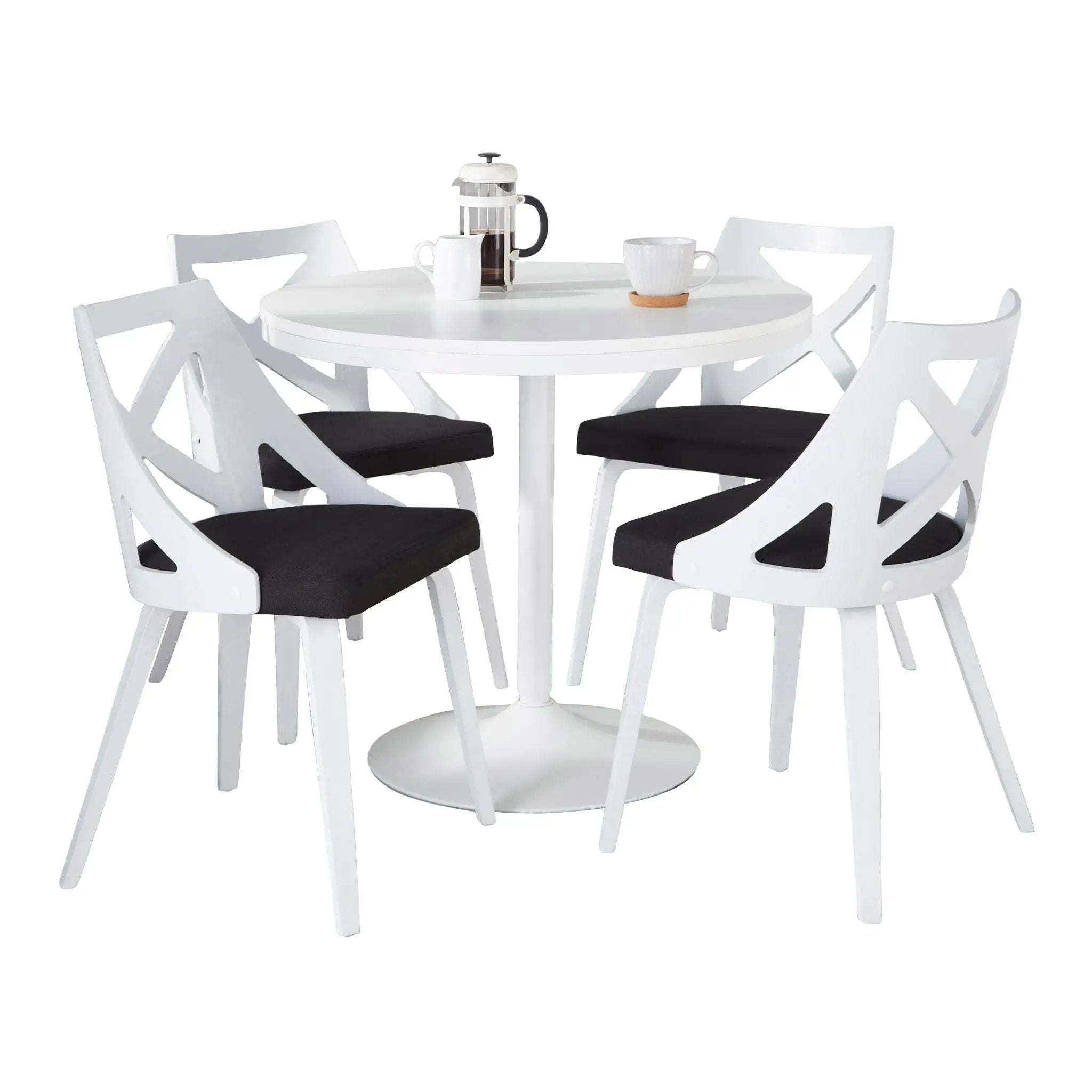 Dakota Charlotte - 5 Piece Contemporary Design, Dining Set by HouseOfZazla