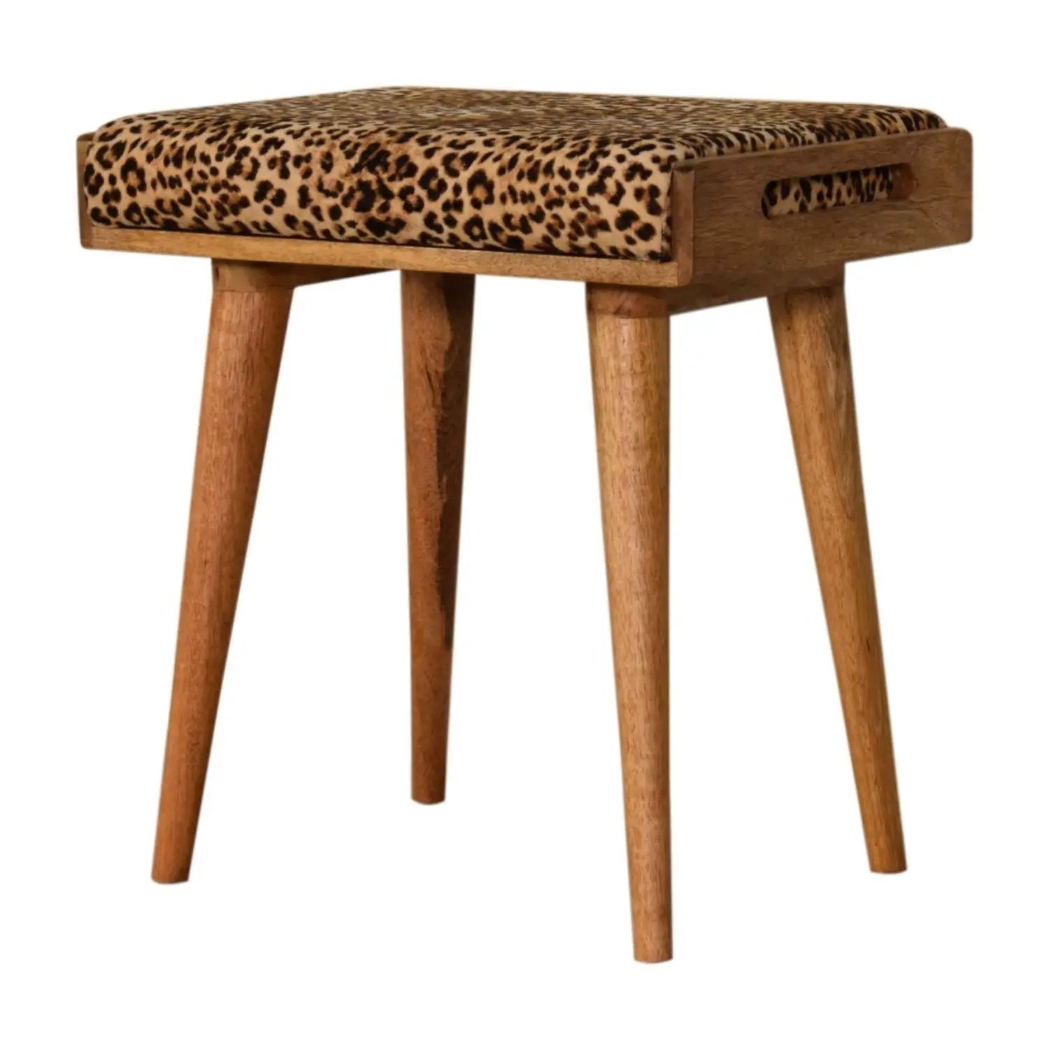 Leopard Tray Style Footstool - Brown Oak by HouseOfZazla