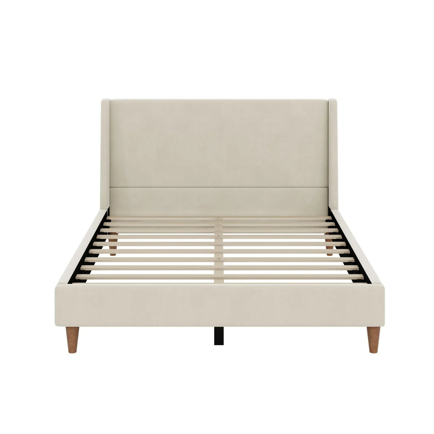 Upholstered Modern Platform Bed With Wingback Headboard by HouseOfZazla