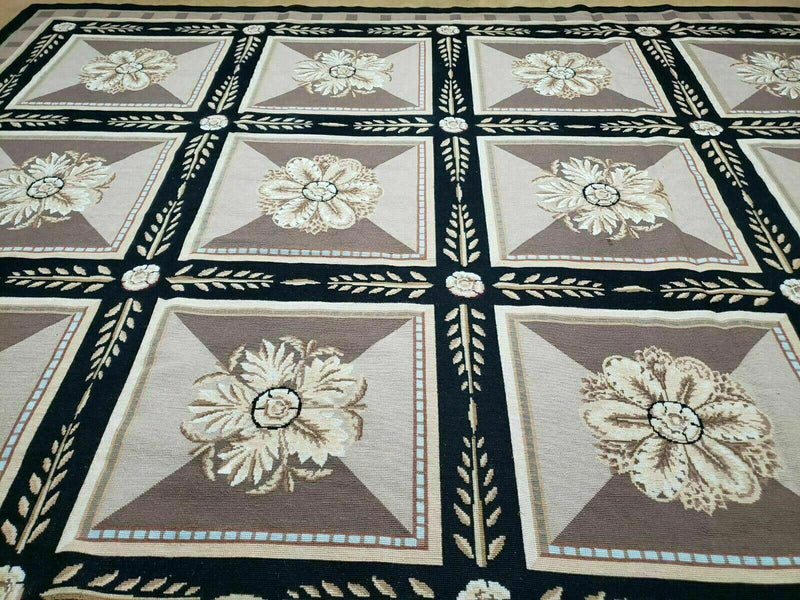 9' X 12' Handmade English Aubusson Savonnerie Design Needlepoint Wool Rug Nice by Jewel Rugs