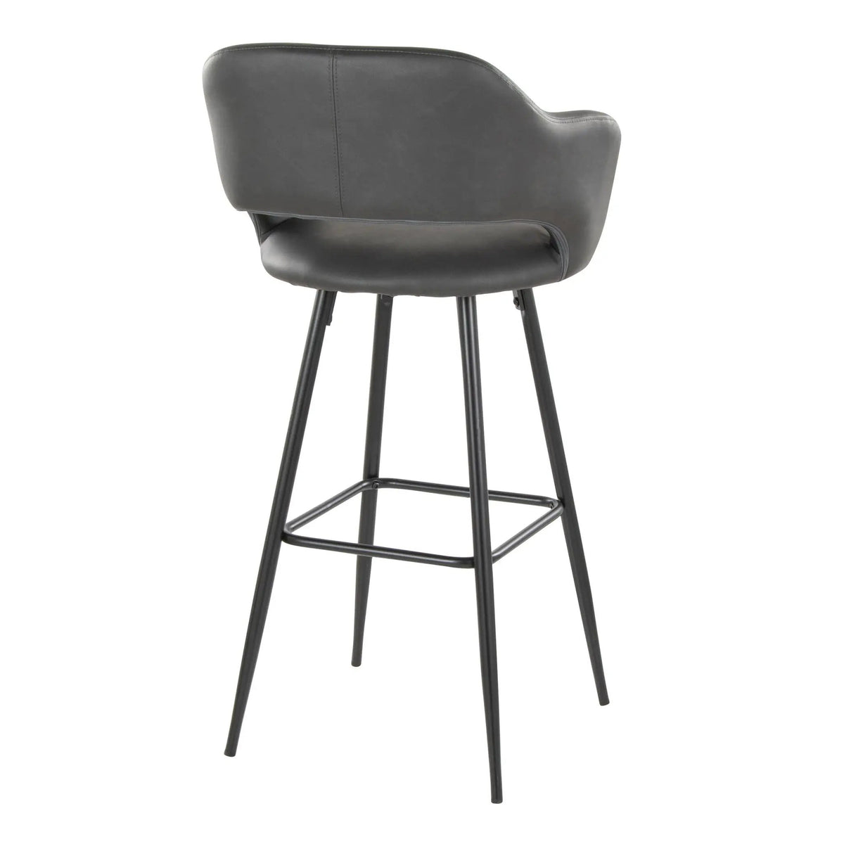 Margarite - Contemporary Fixed Height BarStool With Square Footrest (Set of 2) by HouseOfZazla