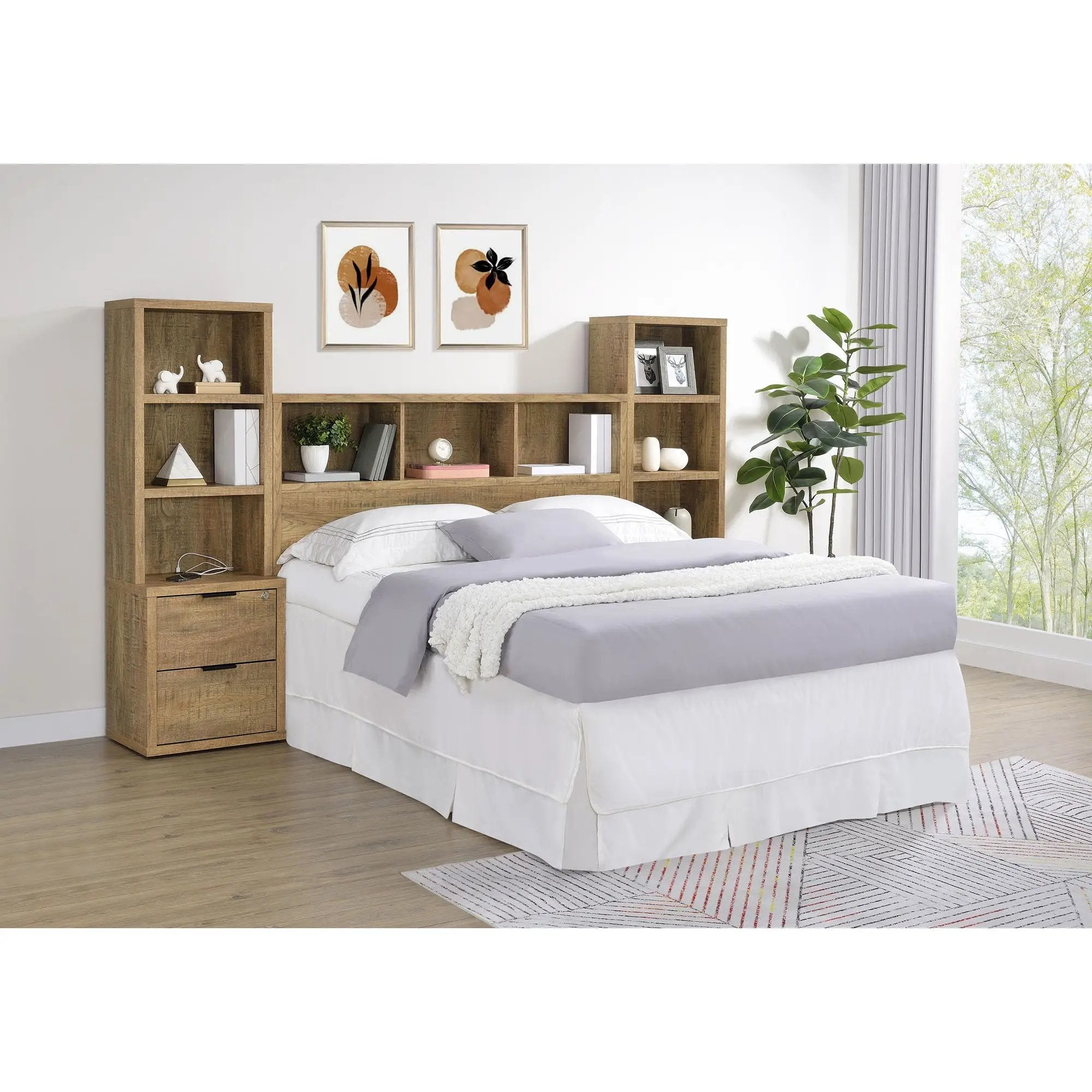 Geary - 3 Piece Bedroom Set With Bookcase Headboard by HouseOfZazla