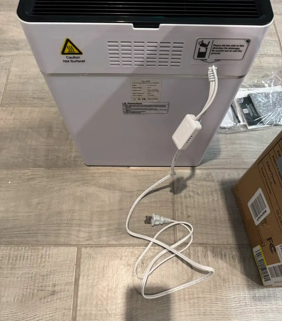 Open Box Humidifiers for Bedroom Large Room, AILINKE Cool and Warm Mist Humidifier 10L/2.64Gal, 12H Timer, 3 Speed, Top Fill, Simulated Flame by Selzalot