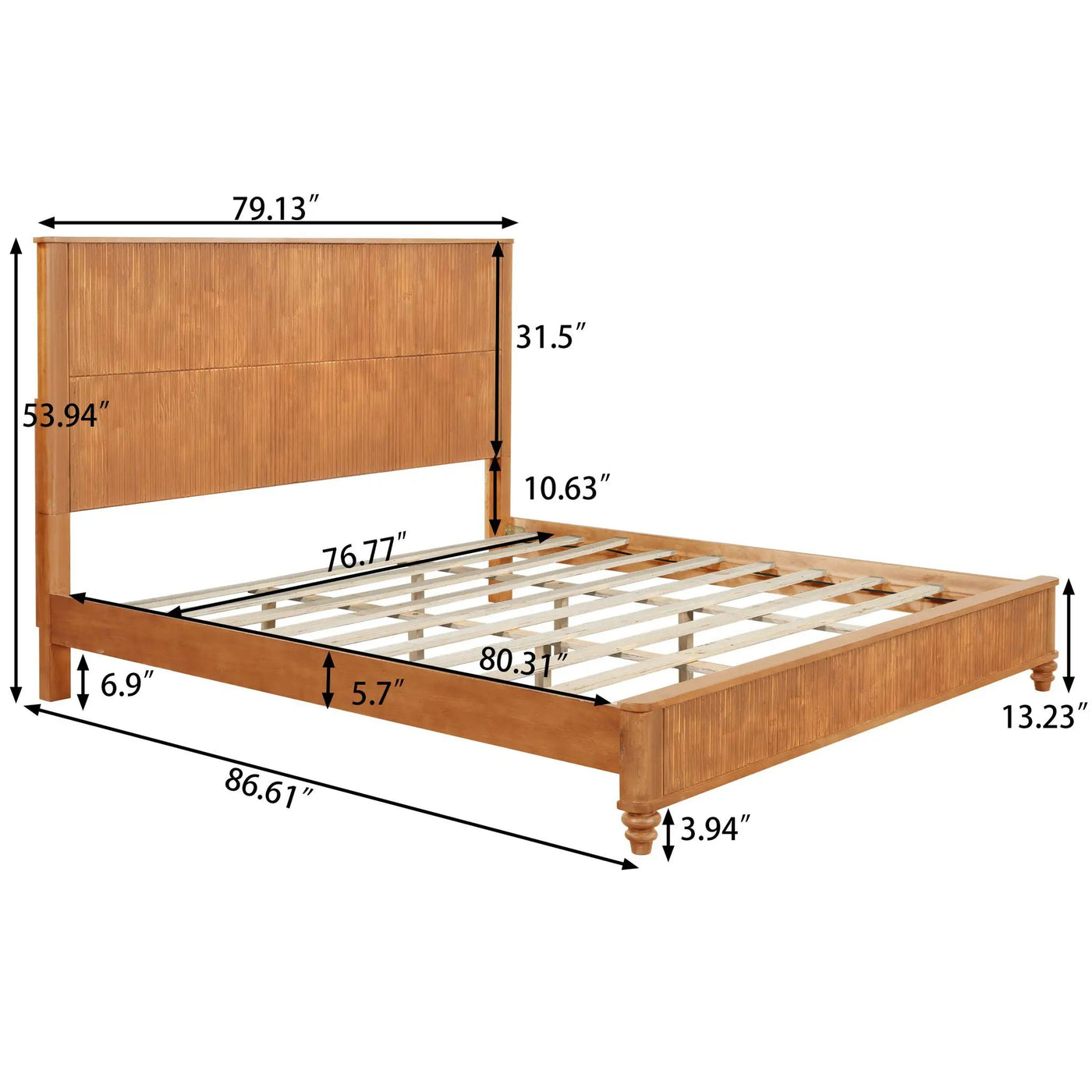 Platform Bed Frame With Tall Headboard by HouseOfZazla