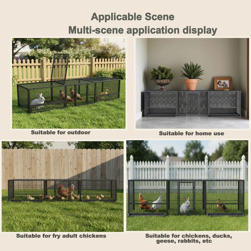 Thickened Chicken Coop For Outdoor - Black / Silver by HouseOfZazla
