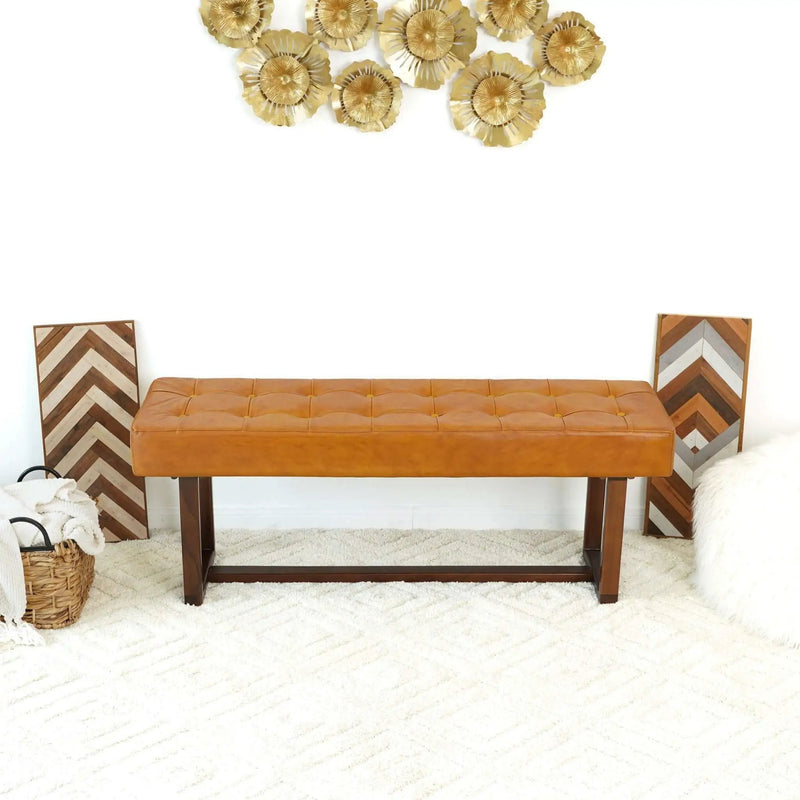 Cameron - Bench - Brown / Tan by HouseOfZazla