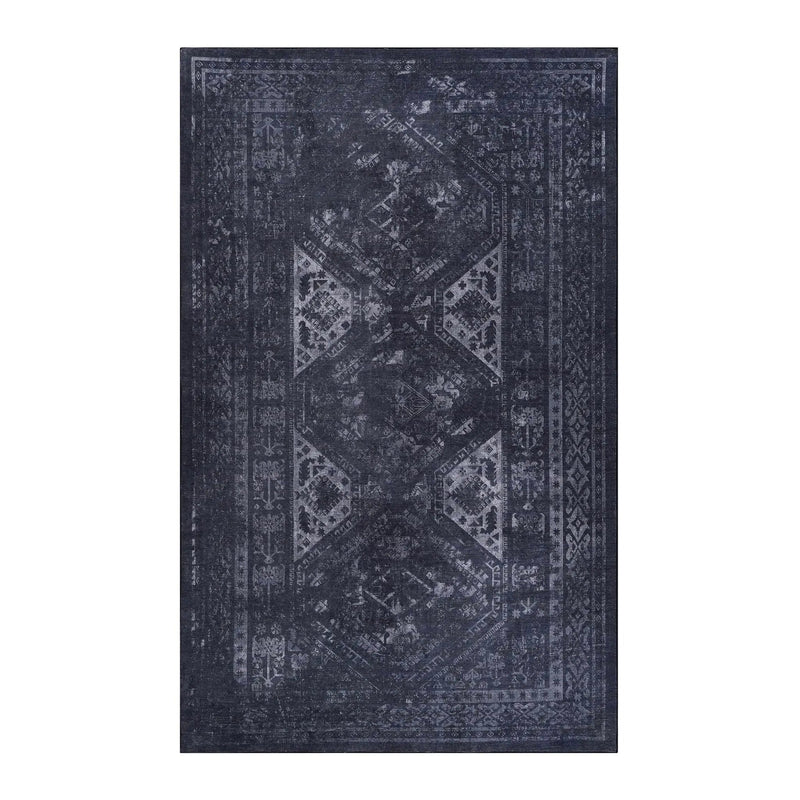 Maval - 8' X 10' Area Rug Washable - Black / Gray by HouseOfZazla