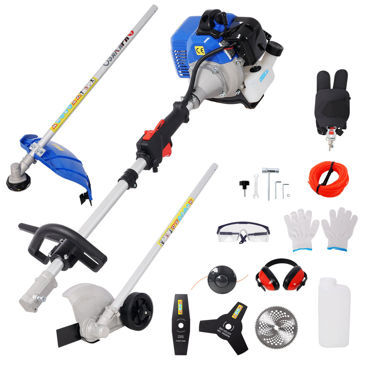 7-in-1 Multi-Functional Trimming Tool with 33cc Engine - Blue/Black