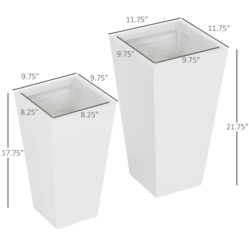 Flower Pots 2-Pack Outdoor Planter Set with Drainage Holes by HouseOfZazla