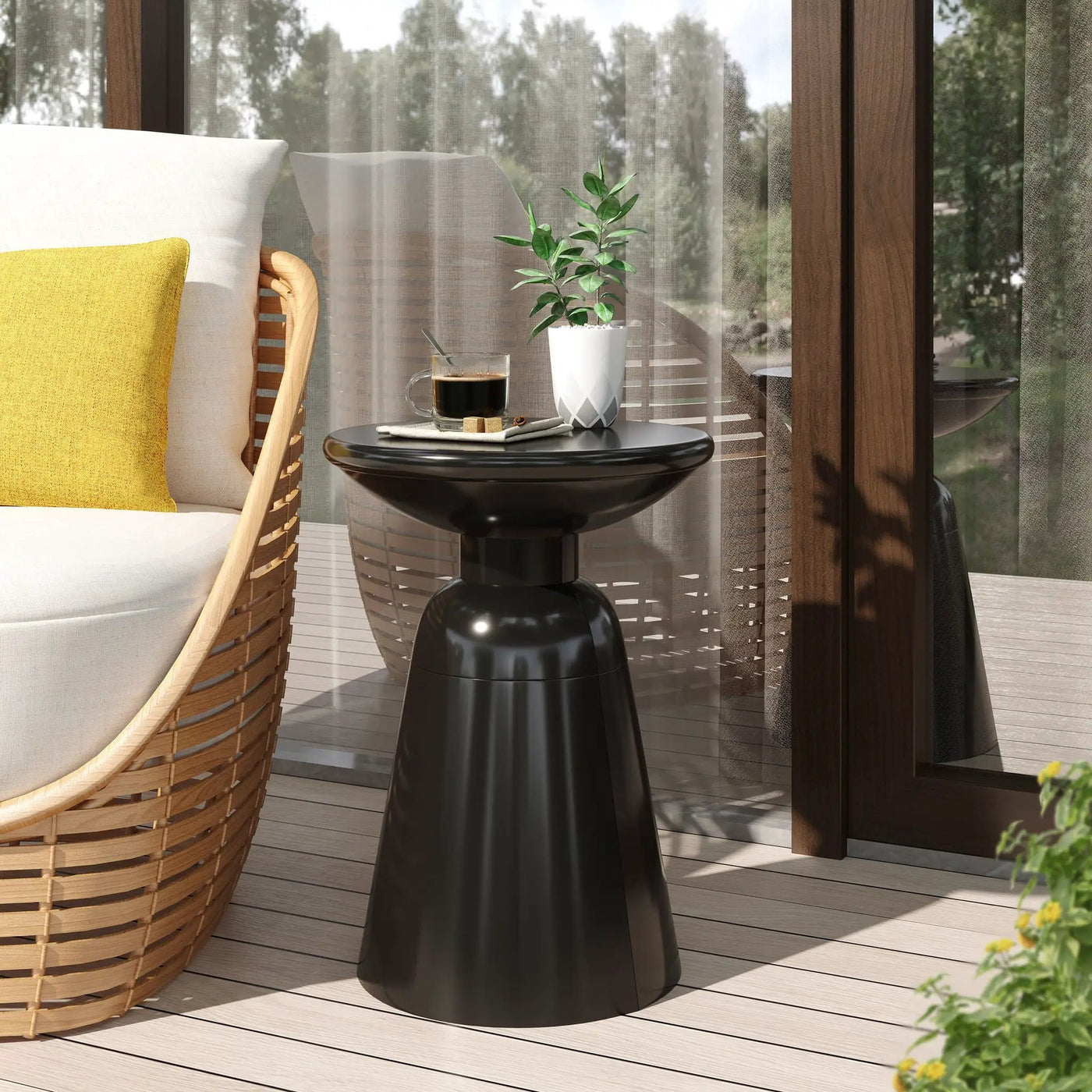 Outdoor Modern Metal End Large Table by HouseOfZazla