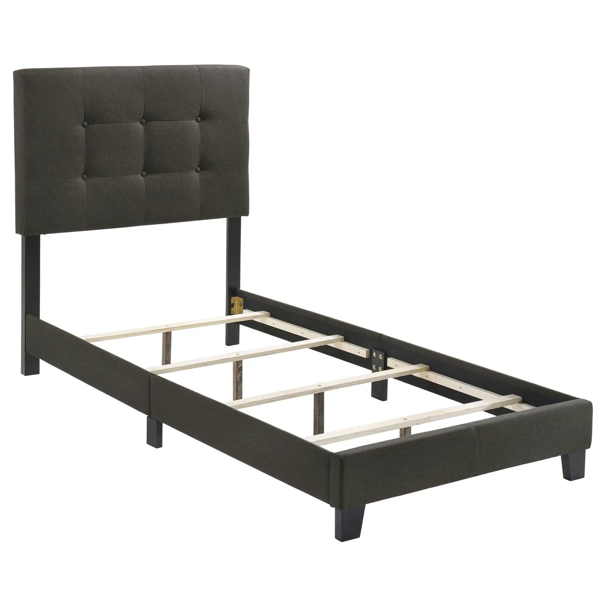 Mapes Upholstered Twin Panel Bed Charcoal by Unique Piece Furniture