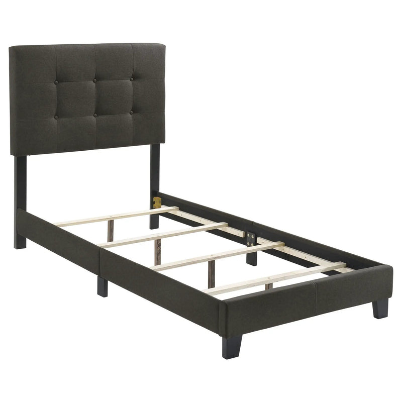 Mapes Upholstered Twin Panel Bed Charcoal by Unique Piece Furniture