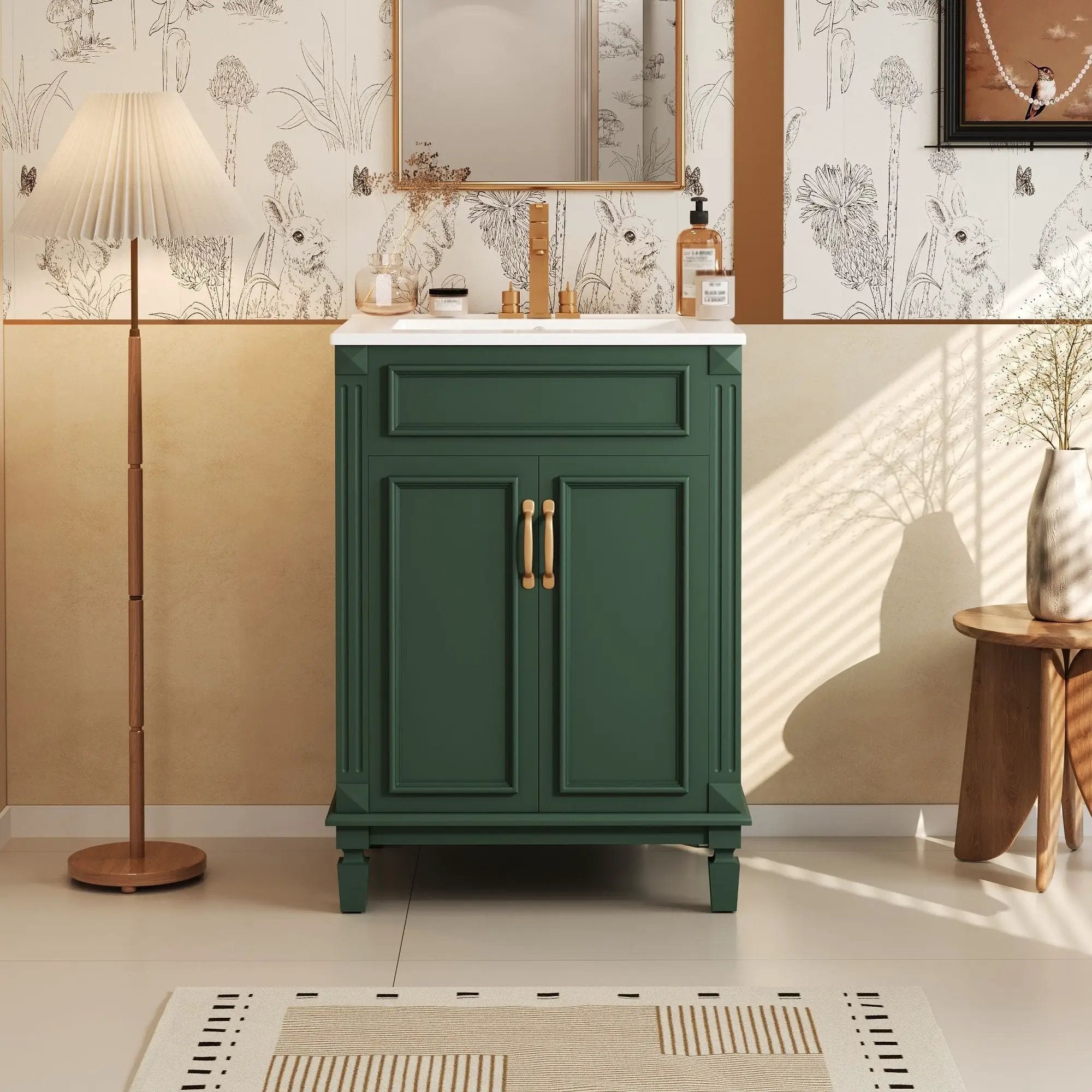 Bathroom Vanity With Top Sink, Cabinet With 2 Soft Closing Doors by Unique Piece Furniture