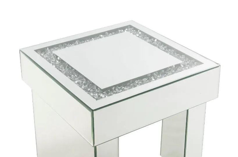 Noralie - 16" End Table With Faux Diamonds - Mirrored by Unique Piece Furniture