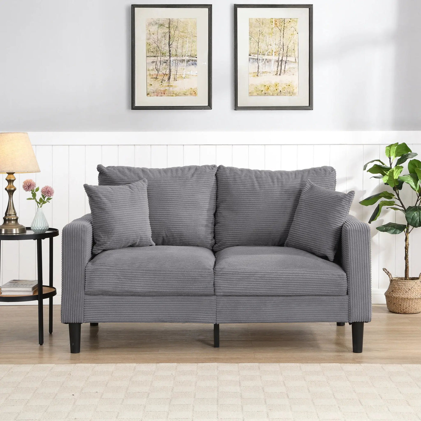 High Resilience Loveseat Sofa With Wooden Frame by HouseOfZazla