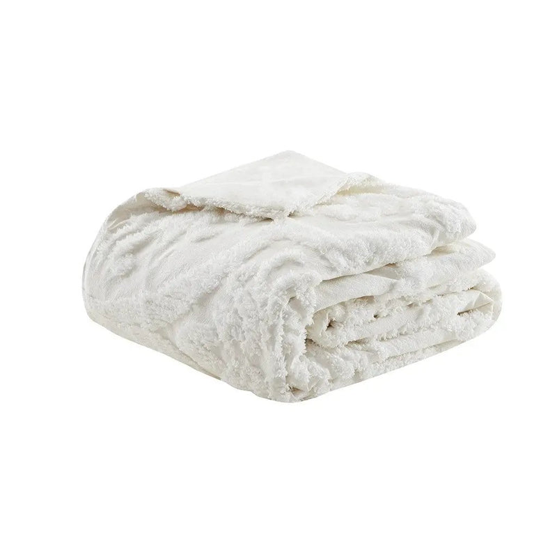 Full/Queen Tufted Cotton Chenille Damask Duvet Cover Set by HouseOfZazla