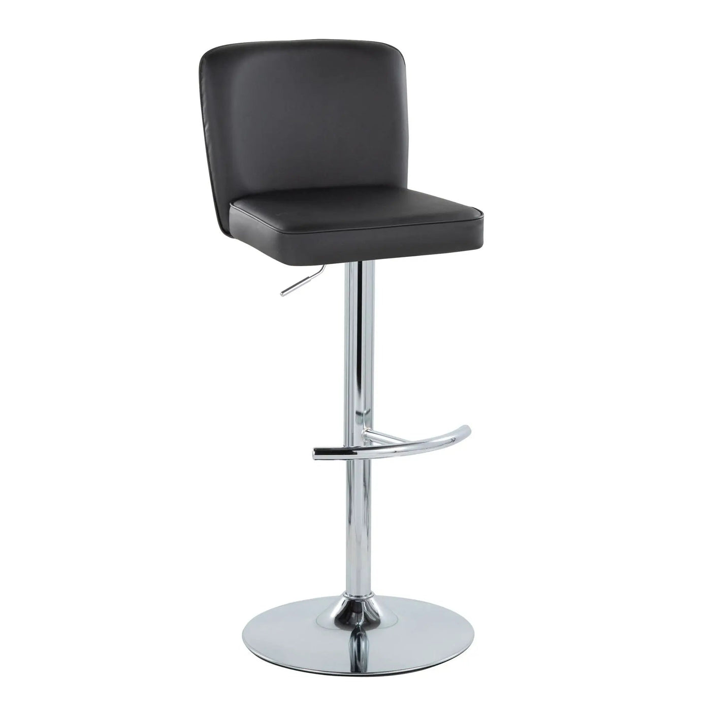 Henry - Contemporary Adjustable Barstool With Swivel & Rounded T Footrest (Set of 2) by HouseOfZazla