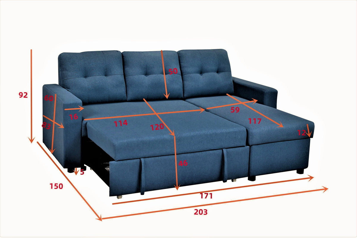 Convertible L Shaped Sectional Sleeper Sofa Bed, Saving Pull Out Couch, photo 12 of 23