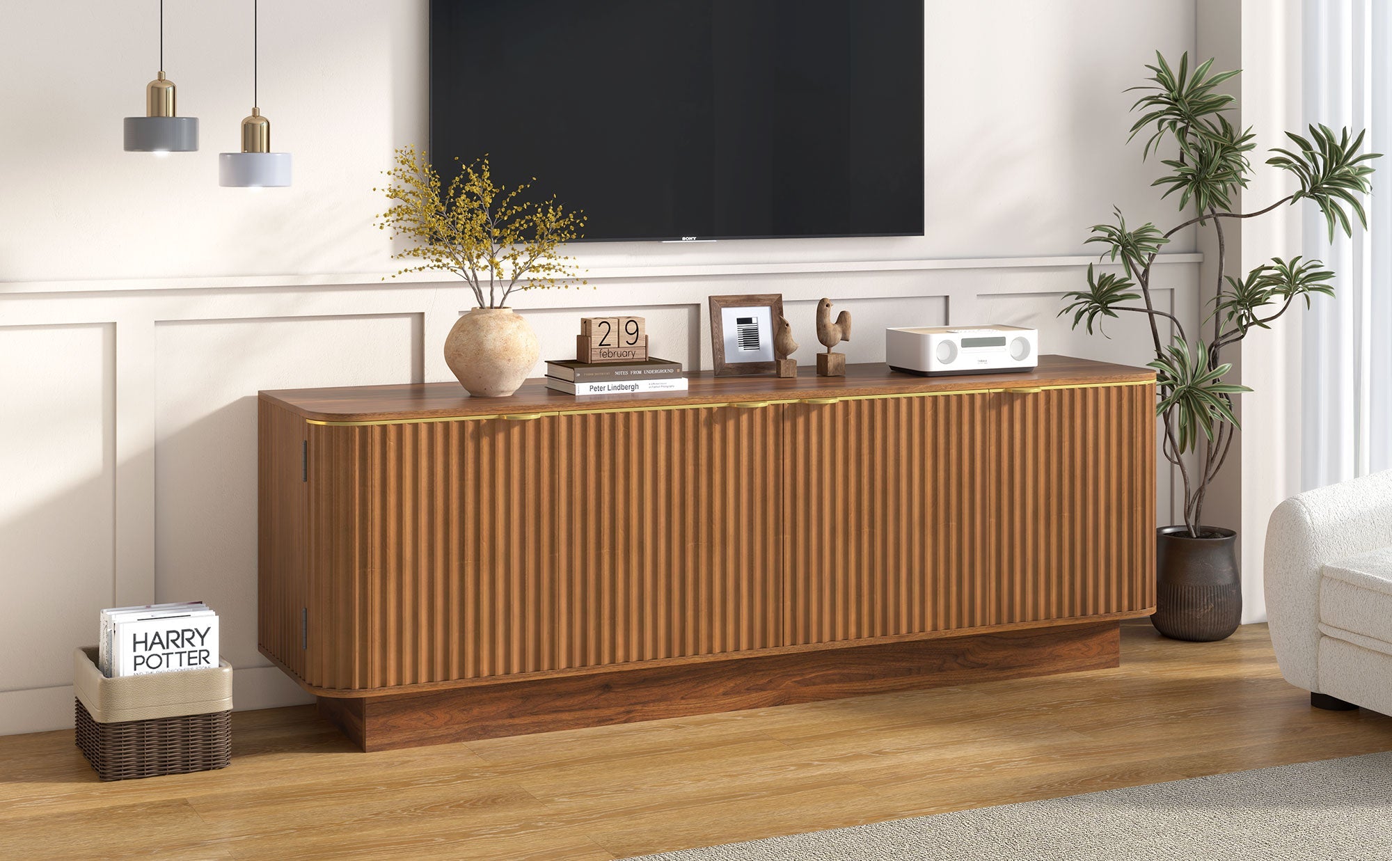 Vibe Haus Mid-Century Modern TV Stand for 70 Inch TV by HouseOfZazla