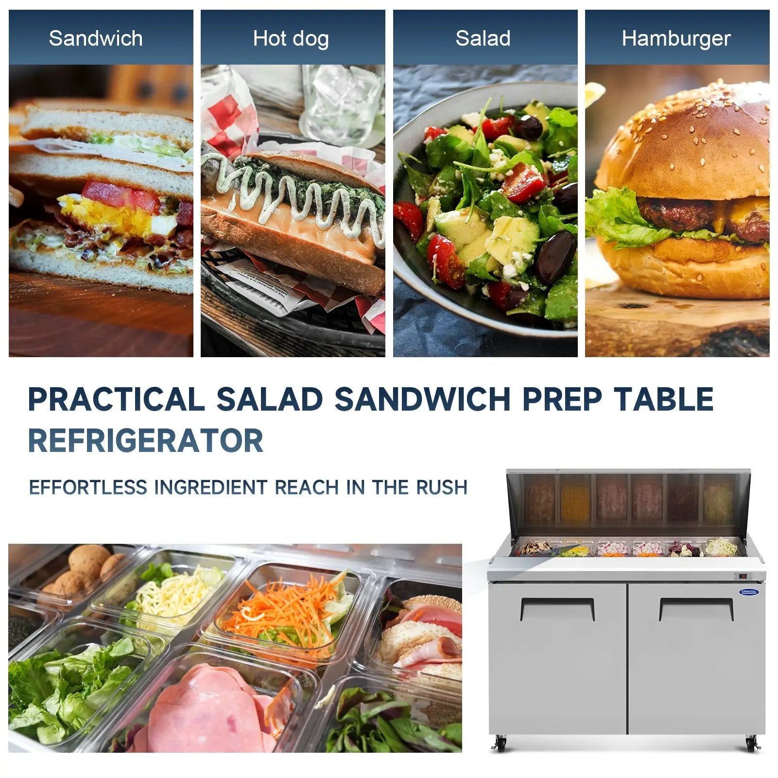 Orikool 48 Inch Sandwich & Salad Prep Table by HouseOfZazla