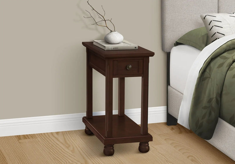 Accent End Table with Storage Drawer in Espresso Finish by HouseOfZazla