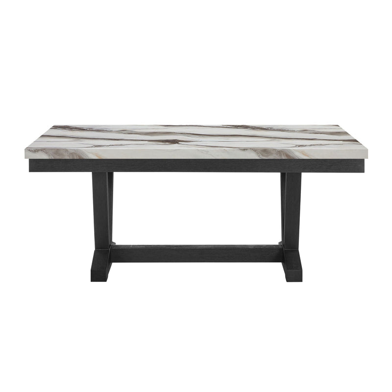 Black Dining Table with Trestle Base - 72" Wide Rubber Wood, photo 4 of 7
