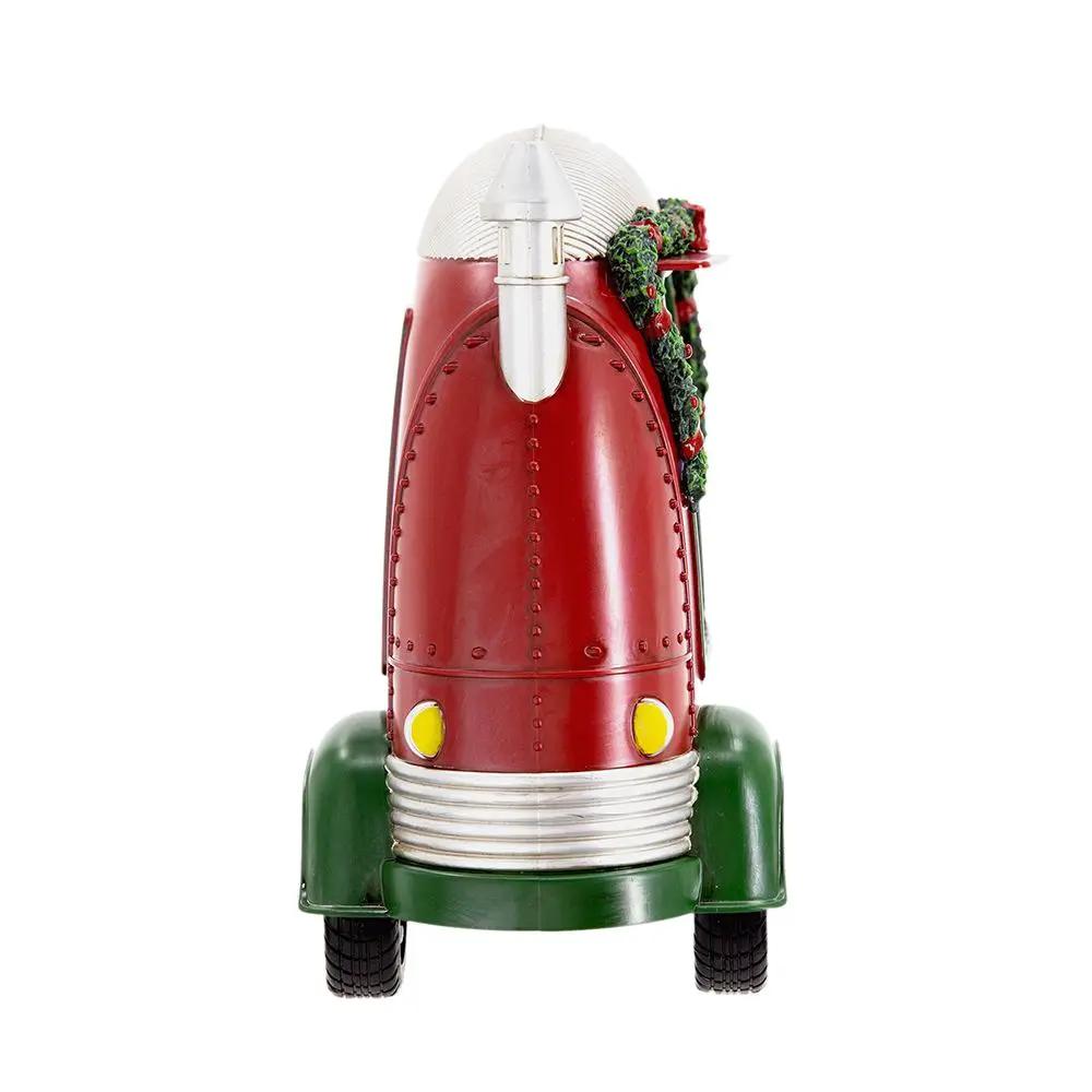 Christmas Plastic / Resin Camper With Mr & Mrs Santa Tea Time LED / Water Spinning / 2 Way Switch, 3*AA Required - Red by HouseOfZazla