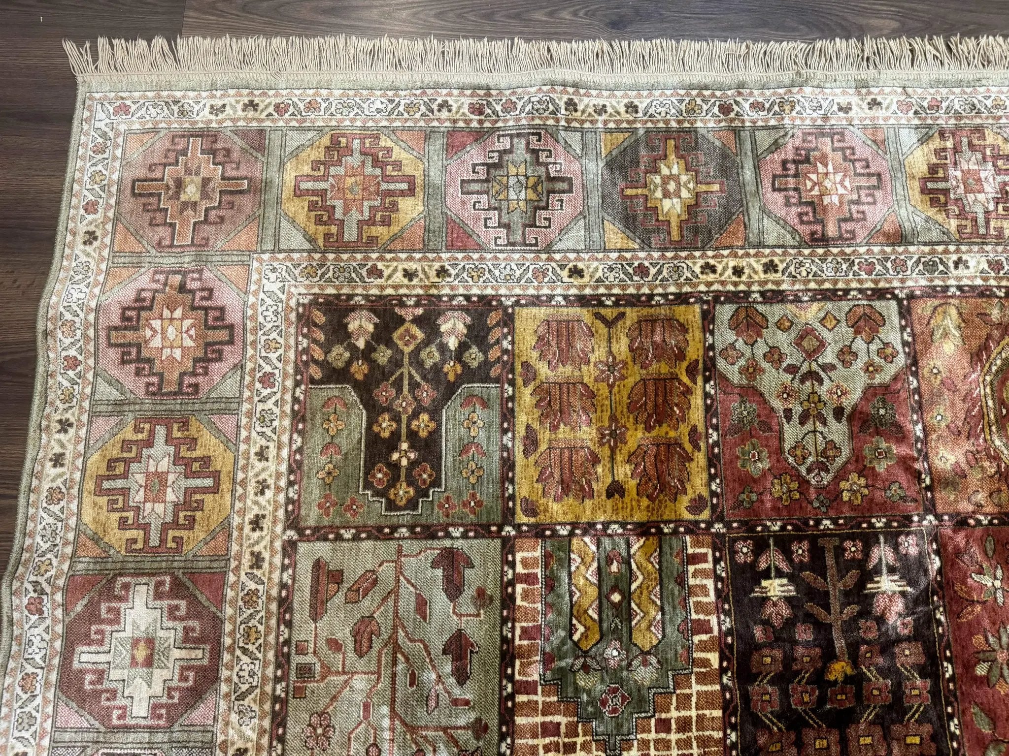 Panel Design Rug 8 x 10.6, Oriental Carpet, Belgium Power Loomed Rug by Jewel Rugs