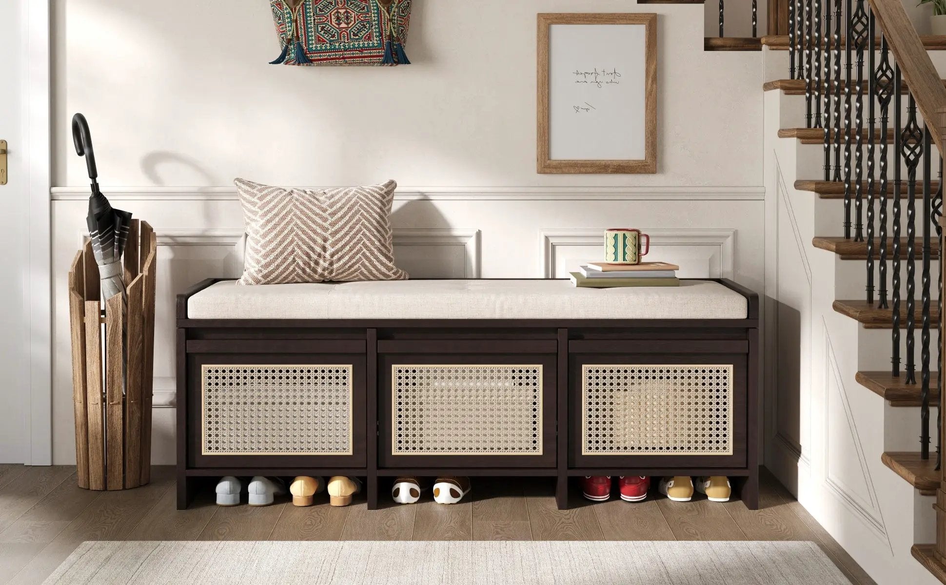 TREXM 48" Entryway Shoe Bench by HouseOfZazla