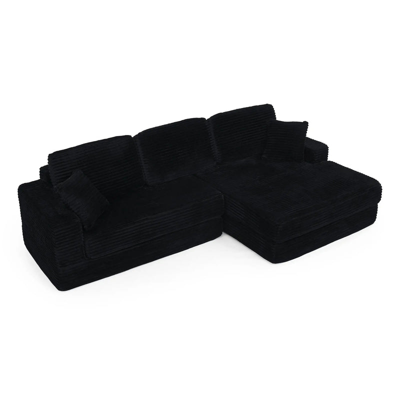 Modern Minimalist L Shape Modular Sectional Sofa, Couch by Unique Piece Furniture