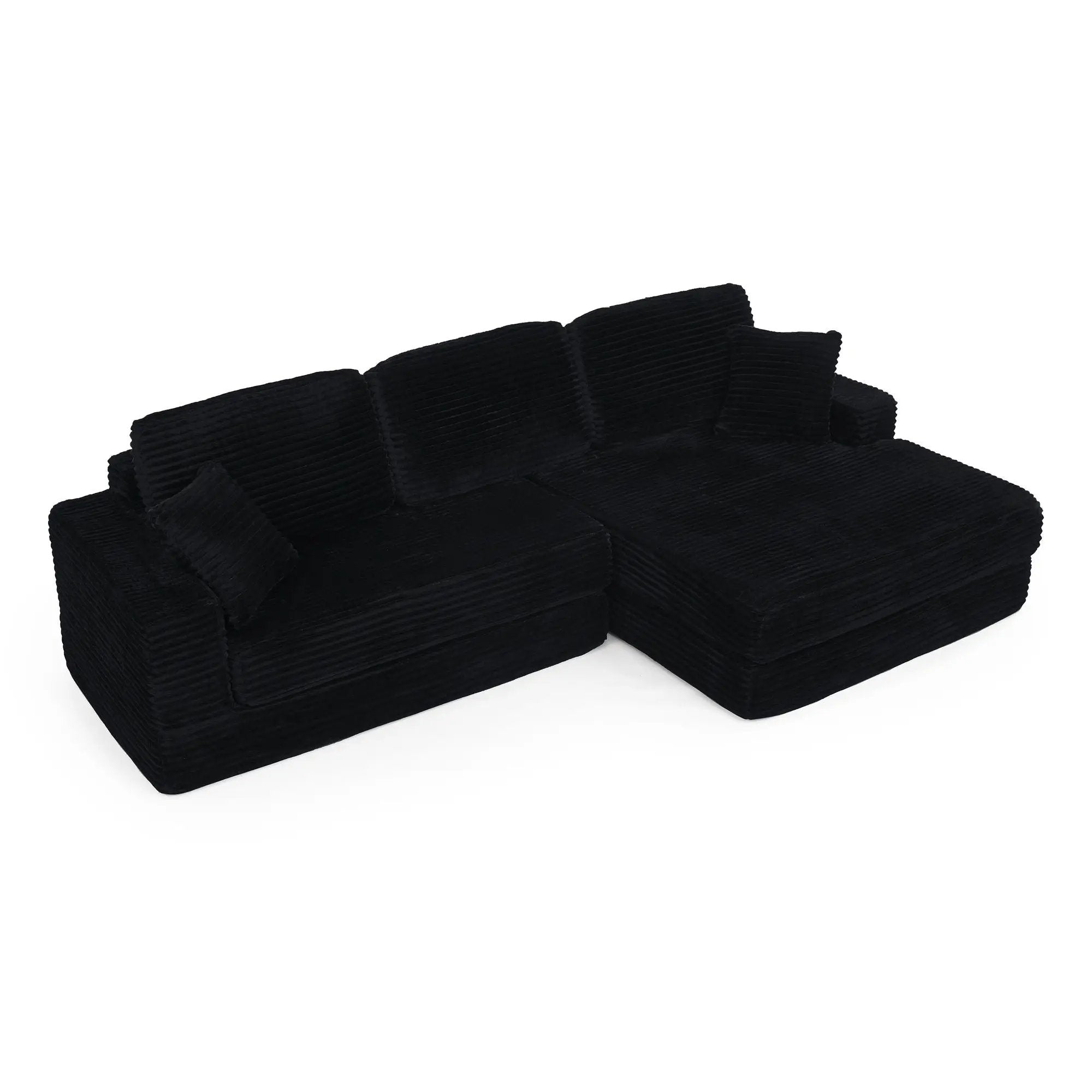 Modern Minimalist L Shape Modular Sectional Sofa, Couch by HouseOfZazla