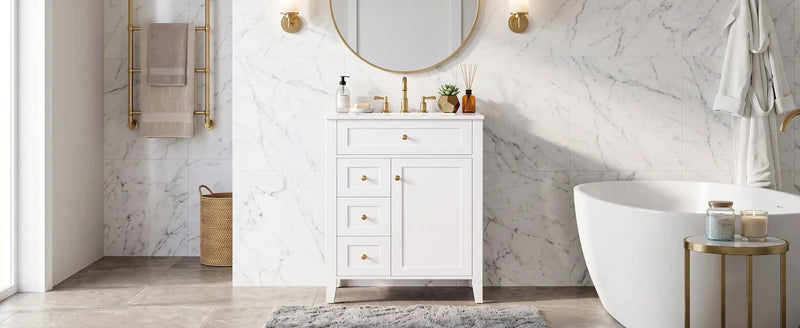 24" Modern Bathroom Vanity with Ceramic Sink by HouseOfZazla