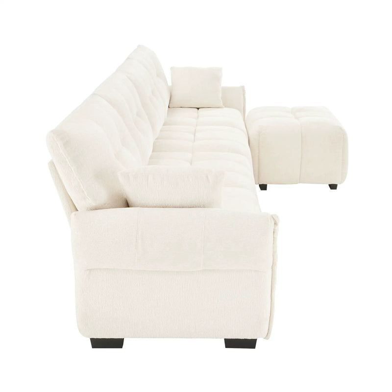 Sofa Set With Ottoman And Pillows, Textured, High Resilience Cushions by Unique Piece Furniture