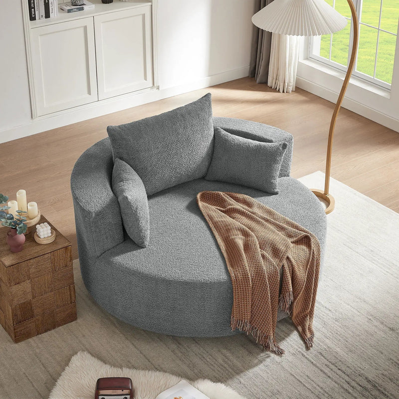 360° Swivel Accent Barrel Chair With 3 Removable Pillows For Living Room by HouseOfZazla