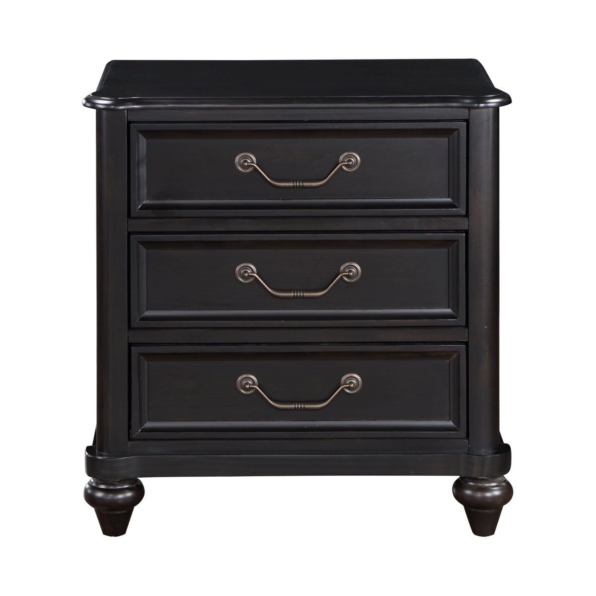 Charcoal Nightstand with Three Drawers - Brown Mix, photo 2 of 6