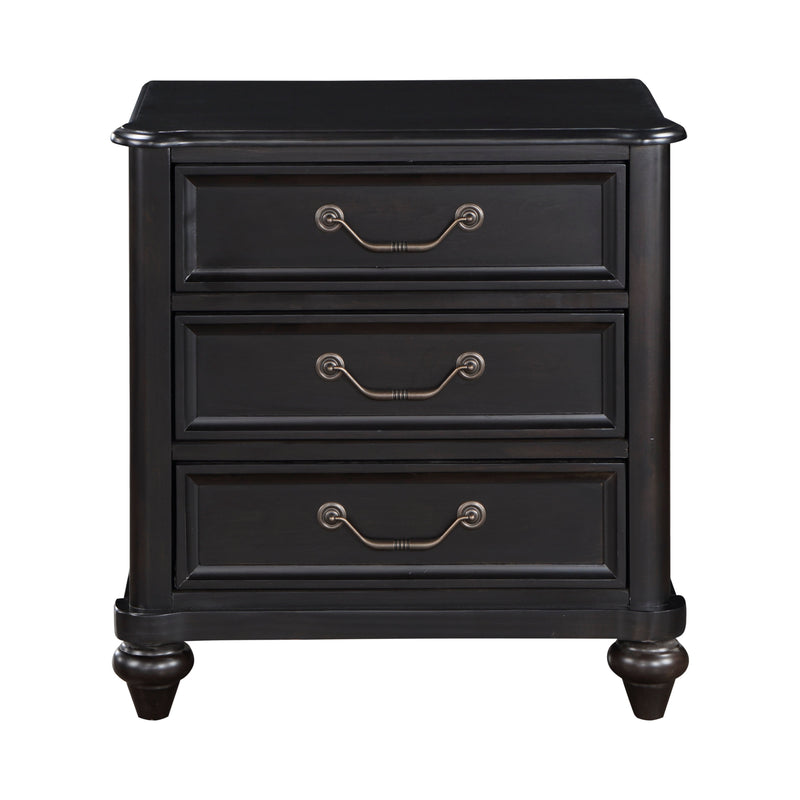 Charcoal Nightstand with Three Drawers - Brown Mix, photo 2 of 6