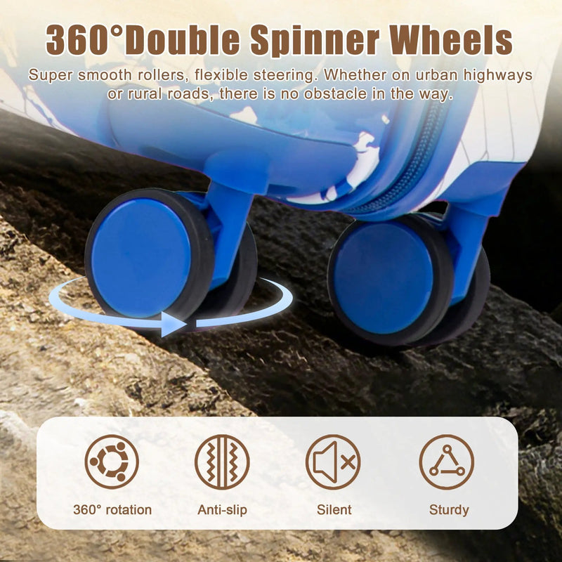 20 Inch PC Spinner Wheel Luggage - Blue by HouseOfZazla