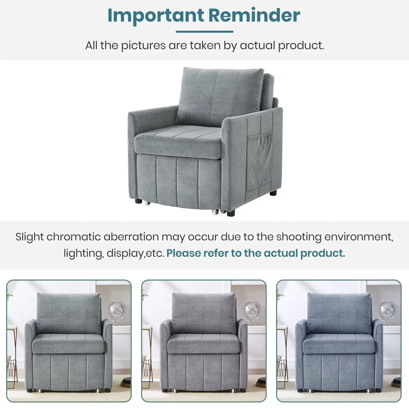 Upholstered Convertible Sleeper Sofa With 5 Position Backrest, Side Pockets, Storage by HouseOfZazla