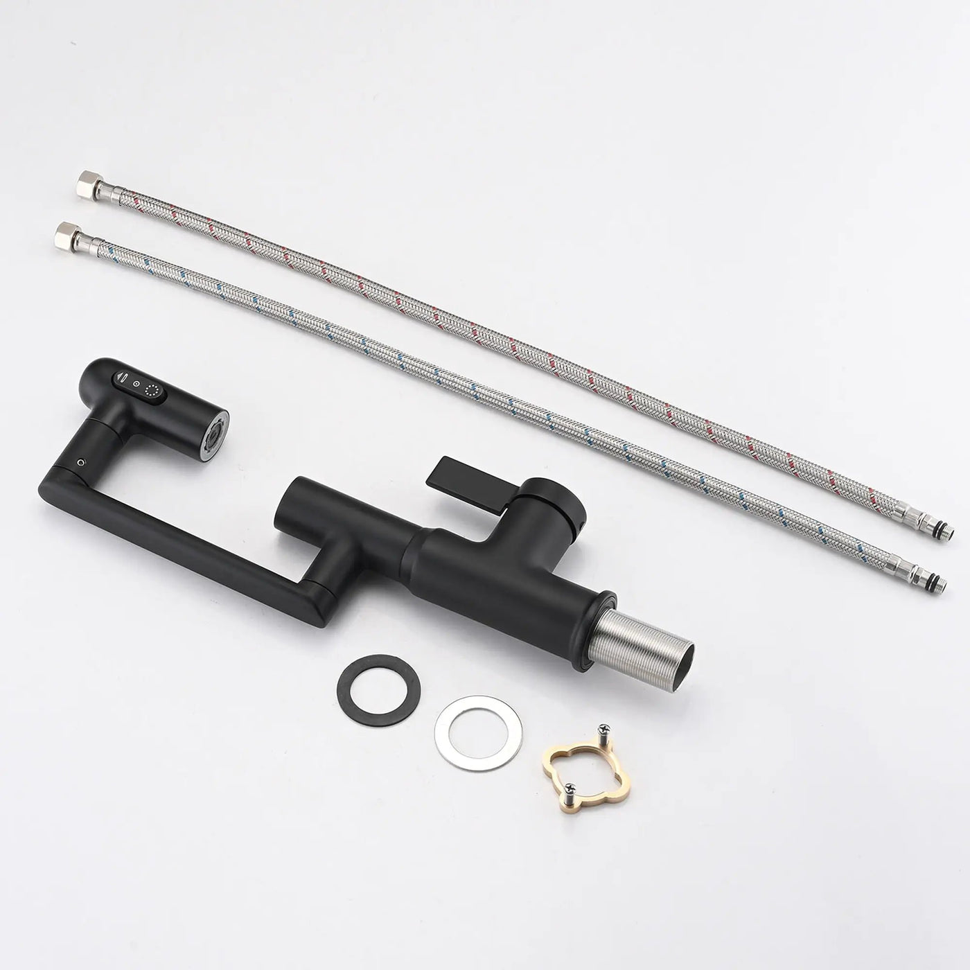 Bathroom Sink Faucet With Spray Function And Temperature Display, Anti Skid Switch, 360 Degree Rotary by HouseOfZazla