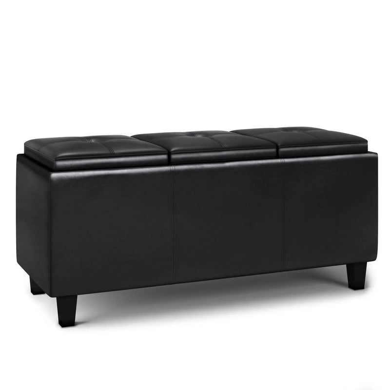 Avalon - Tray Storage Ottoman With Lift Up Lids - Midnight Black by Unique Piece Furniture